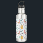 Llama Alapaca Cute Animals Boho Design 710 Ml Water Bottle<br><div class="desc">Sweet pink llama with a cat  water bottle. What a cute theme for anyone who loves llamas and cats.</div>