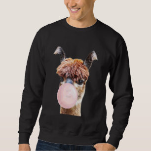Llama Alpaca Bubble Gum Animal Farmers Life Sweatshirt
