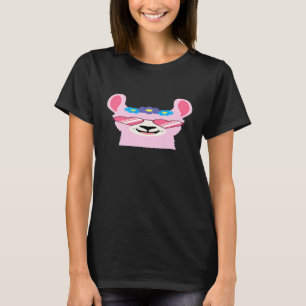 Llama Alpaca Floral Crown Lover Mama Women Girls T-Shirt