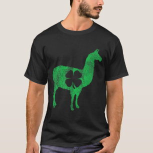 Llama Alpaca Gift St Patricks Day Shamrock Clove T T-Shirt