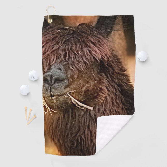 Llama Alpaca Golfing Pattern Destiny's Destiny Golf Towel (InSitu)