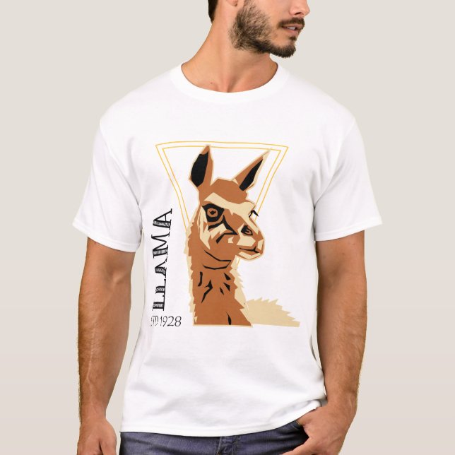 Llama Alpaca Head Theme T-Shirt (Front)