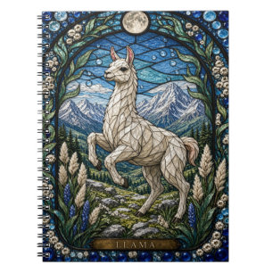 Llama / Alpaca High Plateau Illumina Stained Glass Notebook