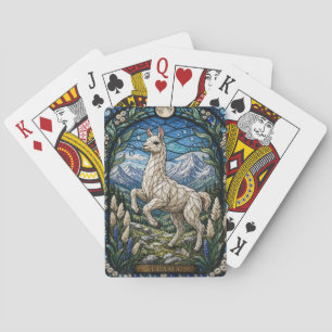 Llama / Alpaca High Plateau Illumina Stained Glass Playing Cards