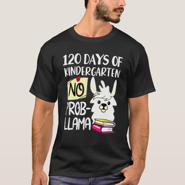 Llama & Alpaca Lovers 120 Days of Kindergarten No  T-Shirt (Front)