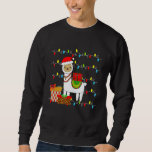 Llama Alpaca Santa Hat Christmas Xmas Lights Girls Sweatshirt<br><div class="desc">Llama Alpaca Santa Hat Christmas Xmas Lights Girls</div>