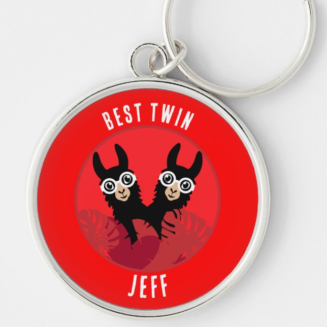 Llama Alpaca Twin Boys Keychain (Front)
