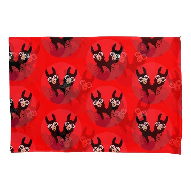 Llama Alpaca Twin Brothers Pillowcase (Front)