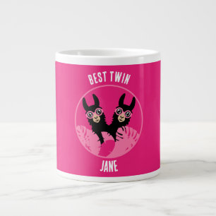 Llama Alpaca Twin Girl Large Coffee Mug