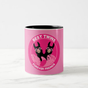 Llama Alpaca Twin Girl Two-Tone Coffee Mug