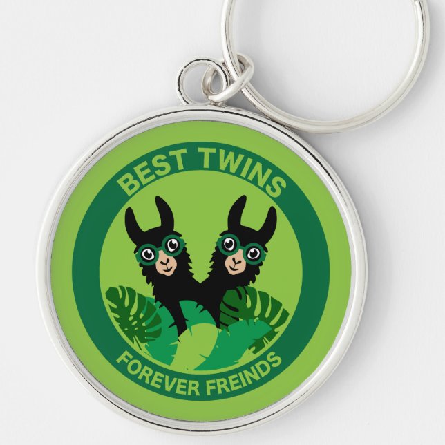 Llama Alpaca Twins Keychain (Front)