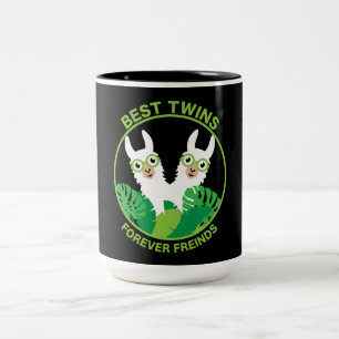 Llama Alpaca Twins Two-Tone Coffee Mug