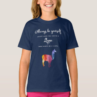 Llama. Always be yourself except ... Watercolor T-Shirt