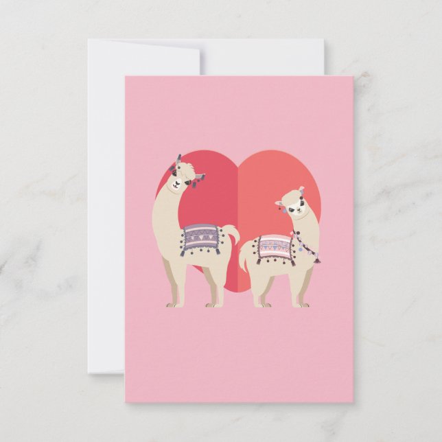 Llama and Alpaca with love Thank You Card (Front)