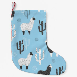Llama and cactus, cute pattern. small christmas stocking