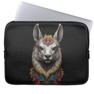 Llama And Flower Portrait, Laptop Sleeve