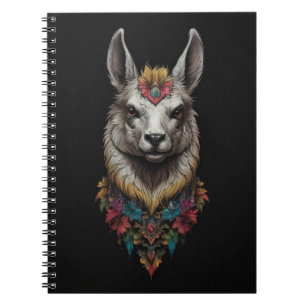 Llama And Flower Portrait,  Notebook