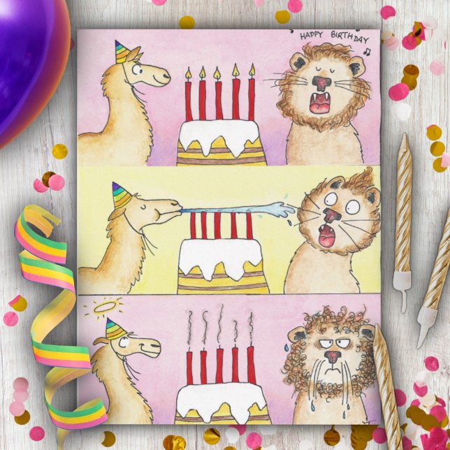 LLAMA AND LION postcard by Nicole Janes (Creator Uploaded)