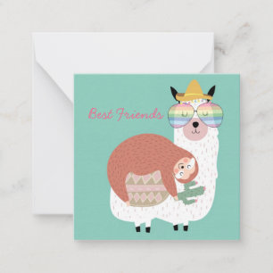 Llama and Sloth Card