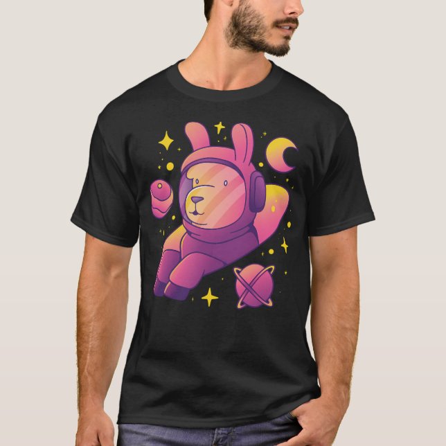 Llama Astronaut Space T-Shirt (Front)