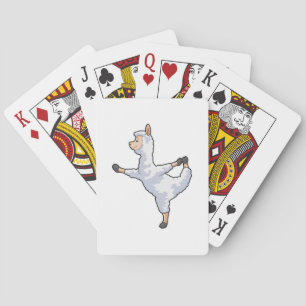 Llama at Yoga Fitness Playing Cards