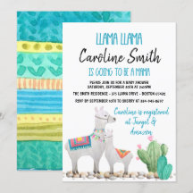 Llama Baby Shower Invitation Gender Neutral Invite