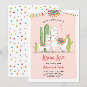 Llama baby shower invitation Llama Love Fiesta