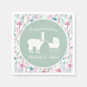 Llama Baby Shower Napkin