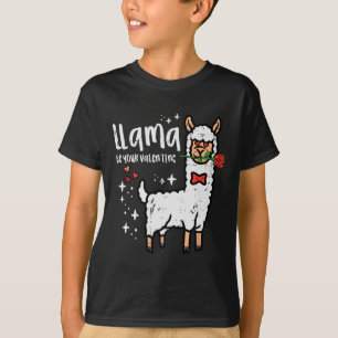 Llama Be Your Valentine Alpaca Men Boys Kids Youth T-Shirt