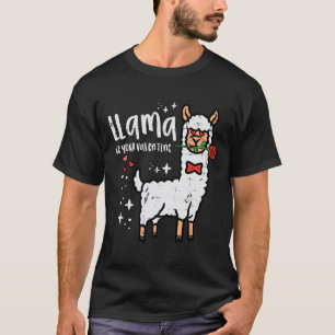 Llama Be Your Valentine Alpaca Men Boys Kids Youth T-Shirt