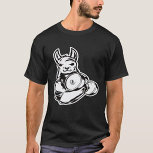 Llama Bicep Curl Weightlifting Powerlifting Fitnes T-Shirt
