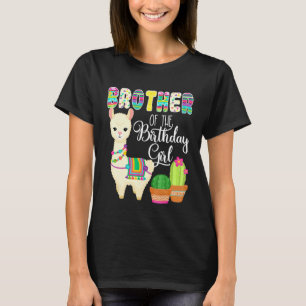 Llama Birthday Brother Of The Birthday Girl Farm L T-Shirt