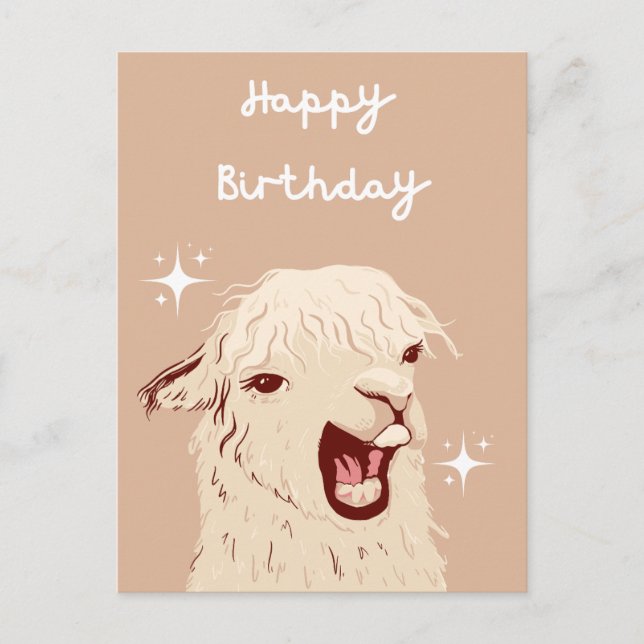 Llama Birthday Card (Front)