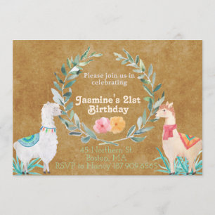 Llama Birthday Invitation