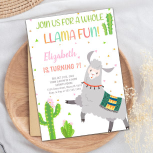 Llama Birthday Invitation, Llama Invitation