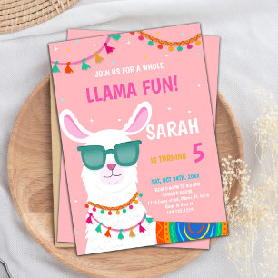 Llama Birthday Invitation, Llama Invitation