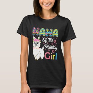 Llama Birthday Nana Of The Birthday Girl Farm Birt T-Shirt
