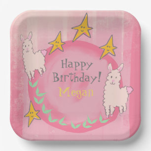 🦙 LLAMA BIRTHDAY PAPER PLATE