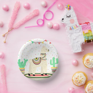 Llama Birthday Party Paper Plates