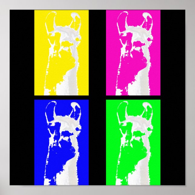 llama-blocks graphic print poster (Front)
