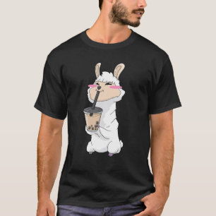 Llama Boba Bubble Tea Anime Kawaii Cute Gift T-Shirt