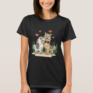 Llama Bride And Groom Wedding Art Matching Couple  T-Shirt