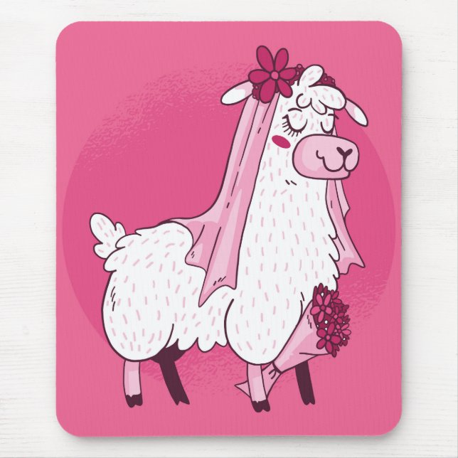 Llama Bride Mouse Pad (Front)