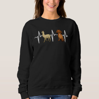 Llama Brown Dachshund Heartbeat Dog Sweatshirt
