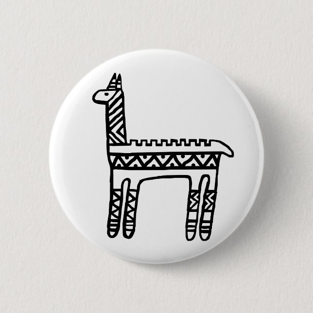 Llama-BW 2 Inch Round Button (Front)