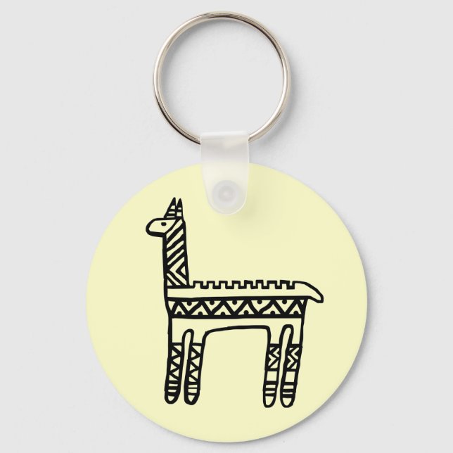 Llama-BW Keychain (Front)