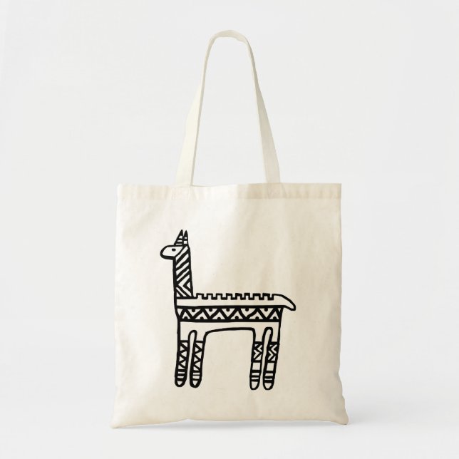 Llama-BW Tote Bag (Front)