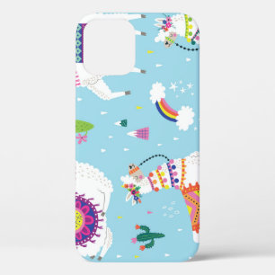 Llama & Cactus: Cute Vintage Set iPhone 12 Case