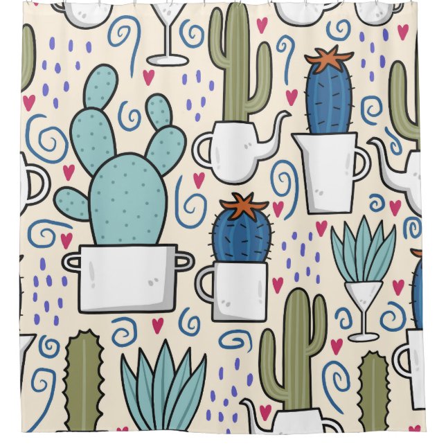 Llama Cactus: Hand-Drawn Seamless Design (Front)