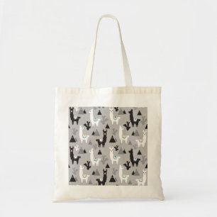 Llama cactus mountains, seamless pattern. tote bag